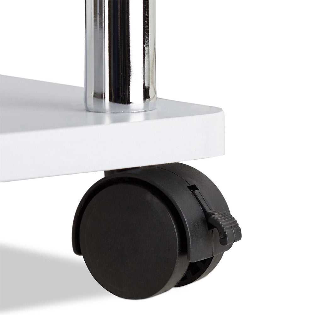 Mobile Mobiletto Tv Bianco 4 ruote Porta Televisore Legno MDF Carrello Tv