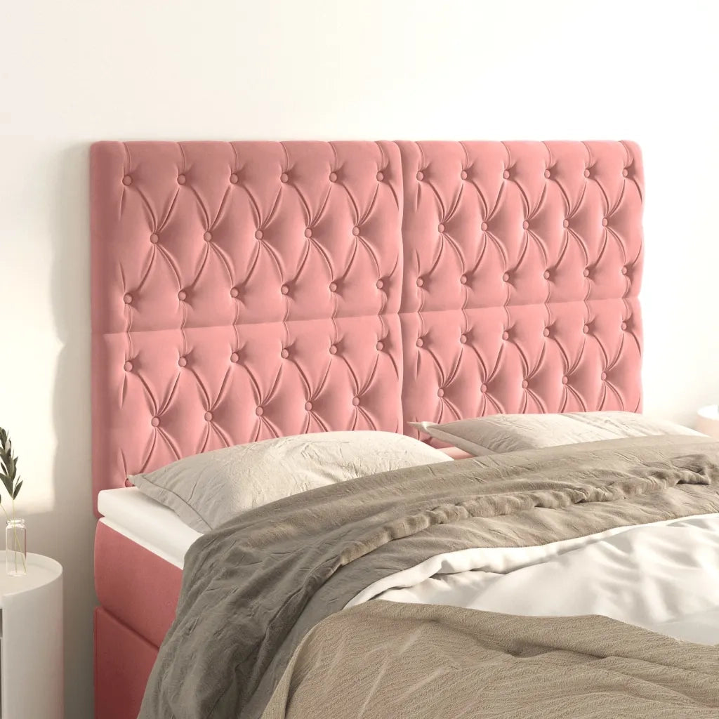 Testiera | Testata Rosa 160x7x118/128 cm Velluto