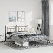 Giroletto con Testiera-Struttura Letto con testiera in Metallo Nero 135x190 cm 549877