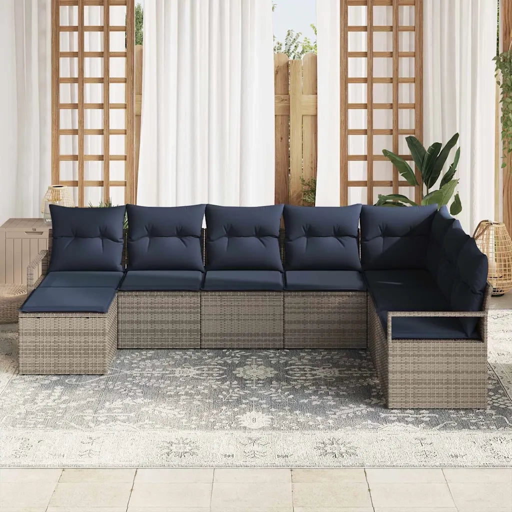 Set di divani con cuscino 8 pcs Grigio polyrattan 3346505