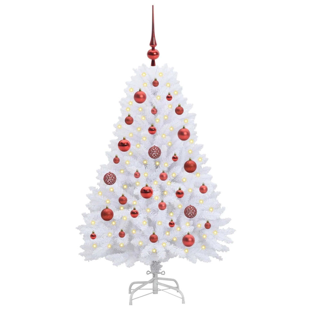 Albero di Natale Artificiale-Albero Natalizio con Rami Pieghevoli Bianco 120 cm 966612