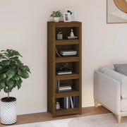 Libreria-Scaffale per Libri-Mobile di Stoccaggio Marrone Ambra 50x35x154 cm in Legno Massello di Pino