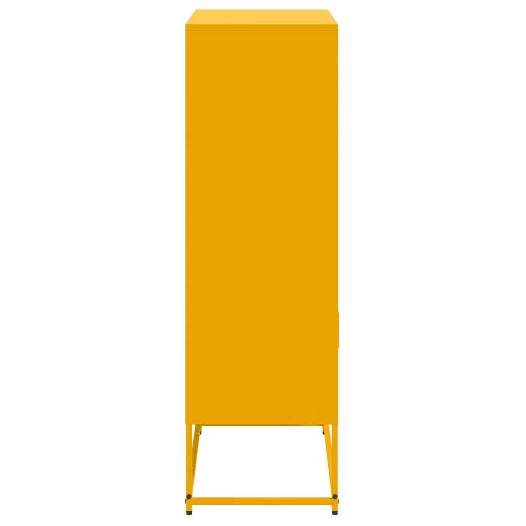 Credenza | Madia | Buffet da pranzo | Armadio da pranzo Giallo Senape 68,5x38,5x123,5 cm in Acciaio