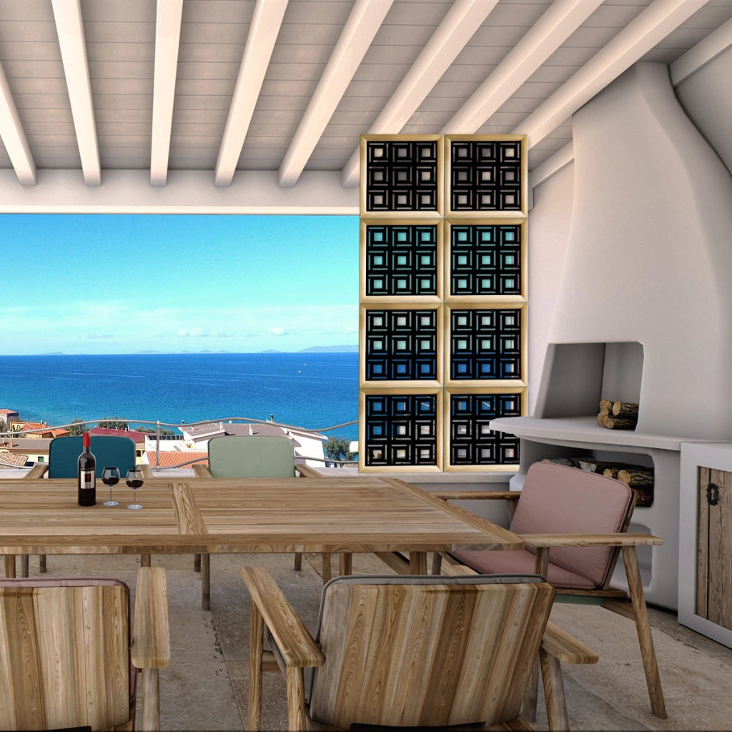 4SIDES - Moduli Decorativi in Legno e PVC Colore: nero, Misura: 73x73 cm