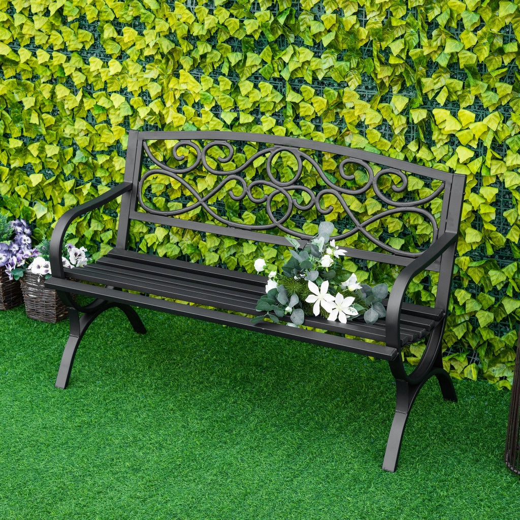 Panchina da Giardino 2 Posti Vintage ¨C Minimal ¨C Ferro Nero