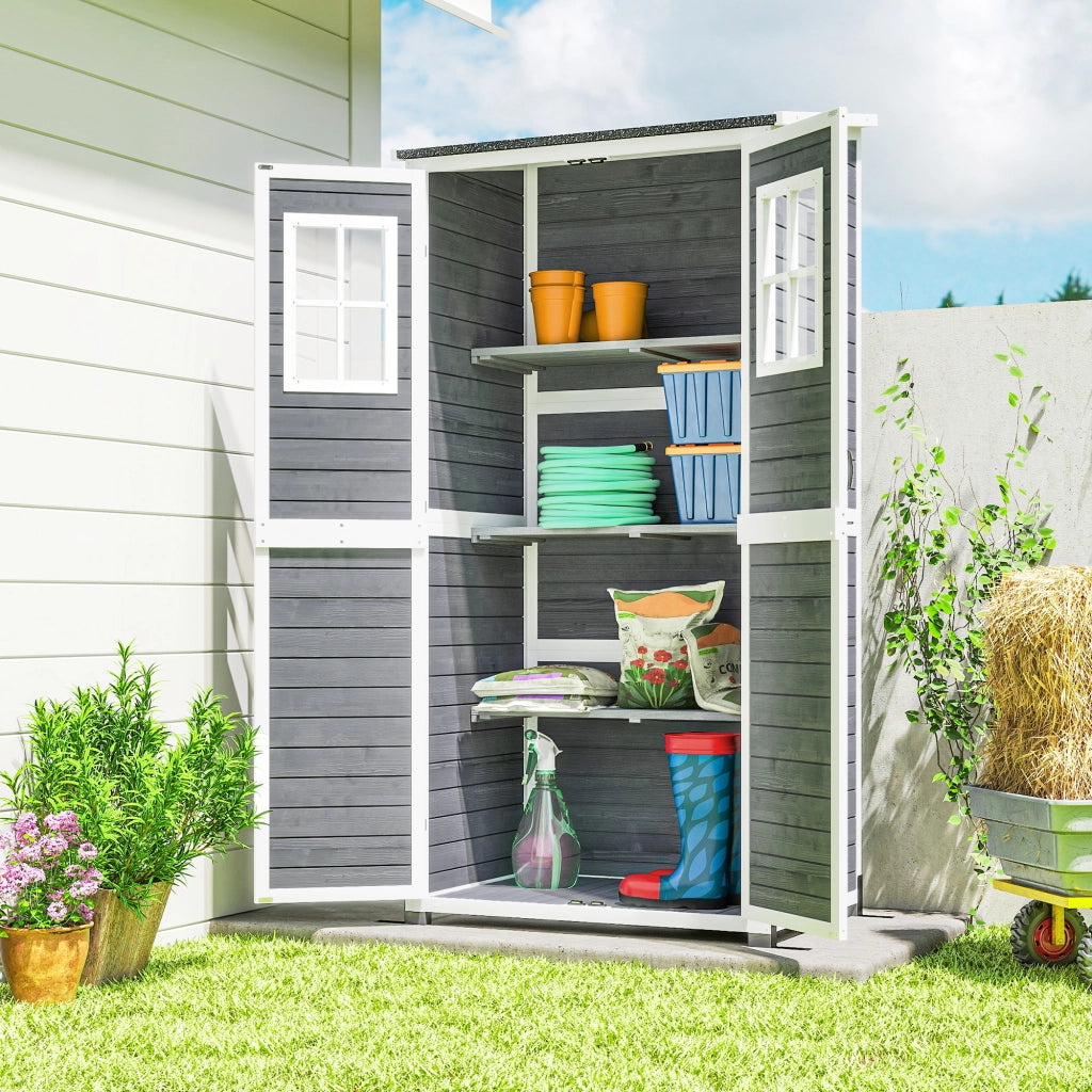 Casetta da giardino ¨C Minimal ¨C 91x69x192 cm, legno, grigio chiaro