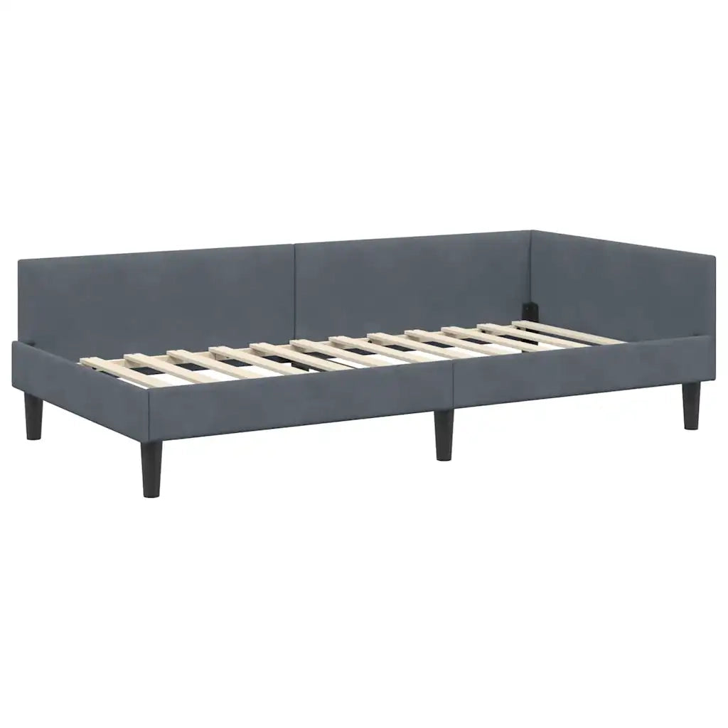 Cornice del letto ad angolo Grigio scuro 90 cm x 190 cm