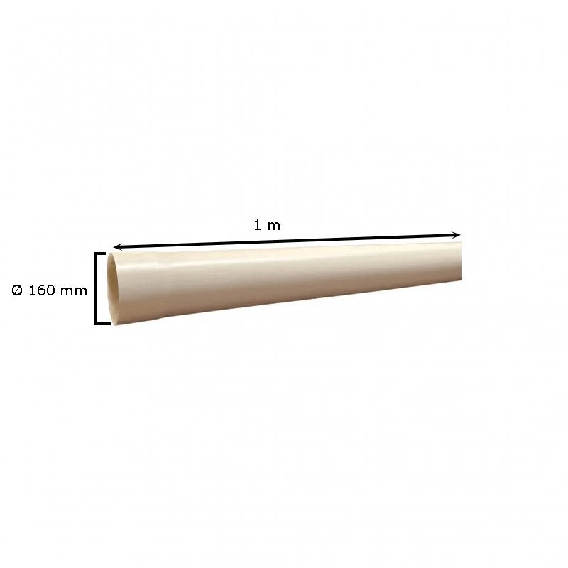 Tubo in PVC avorio : Diametro - 160, Metri Lineari - 1 metro