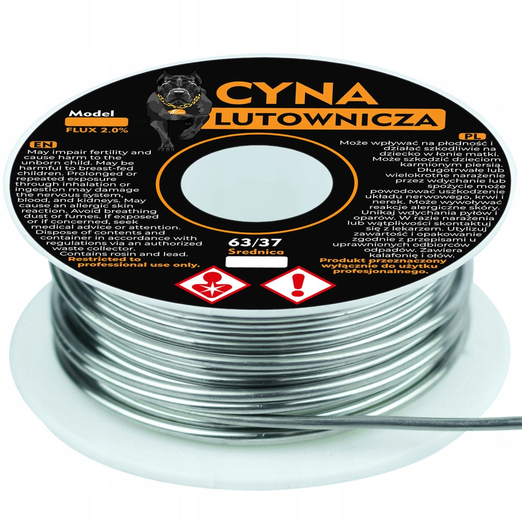 Filo di Saldatura Rosfix Sn63Pb37 – Spessore 2 mm, 50g, 2% Flux | Temperatura di Fusione 183-190°C
