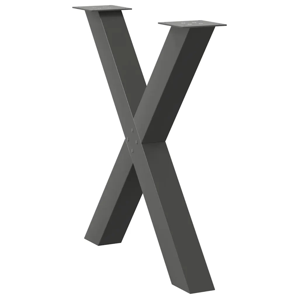 Gambe per tavolo da pranzo a forma di X 3 pz Antracite 70x(72-73) cm Acciaio 4012990