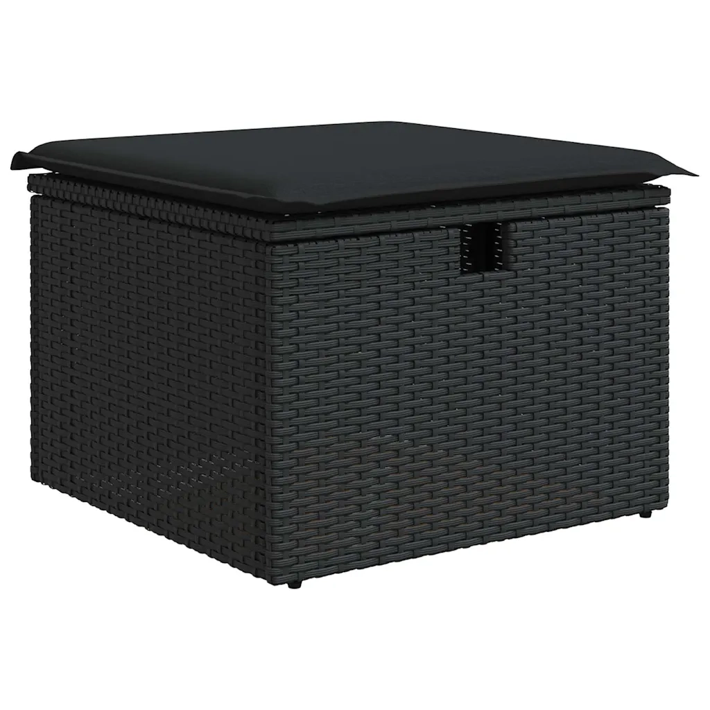 Set Divani da Giardino 5 pz con Cuscini in Polyrattan Nero 3327945