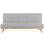 Divano letto Click Clack a 3 posti per soggiorno moderno trapuntato grigio chiaro