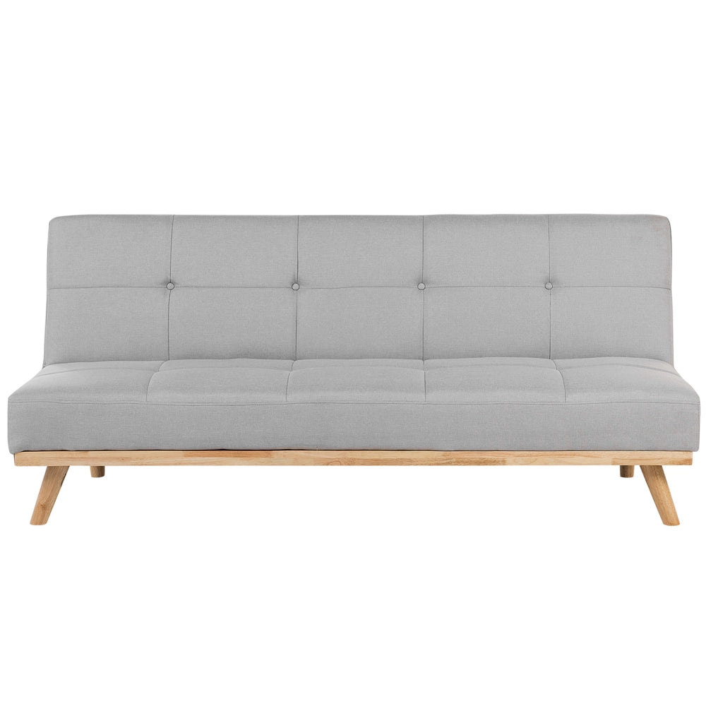 Divano letto Click Clack a 3 posti per soggiorno moderno trapuntato grigio chiaro