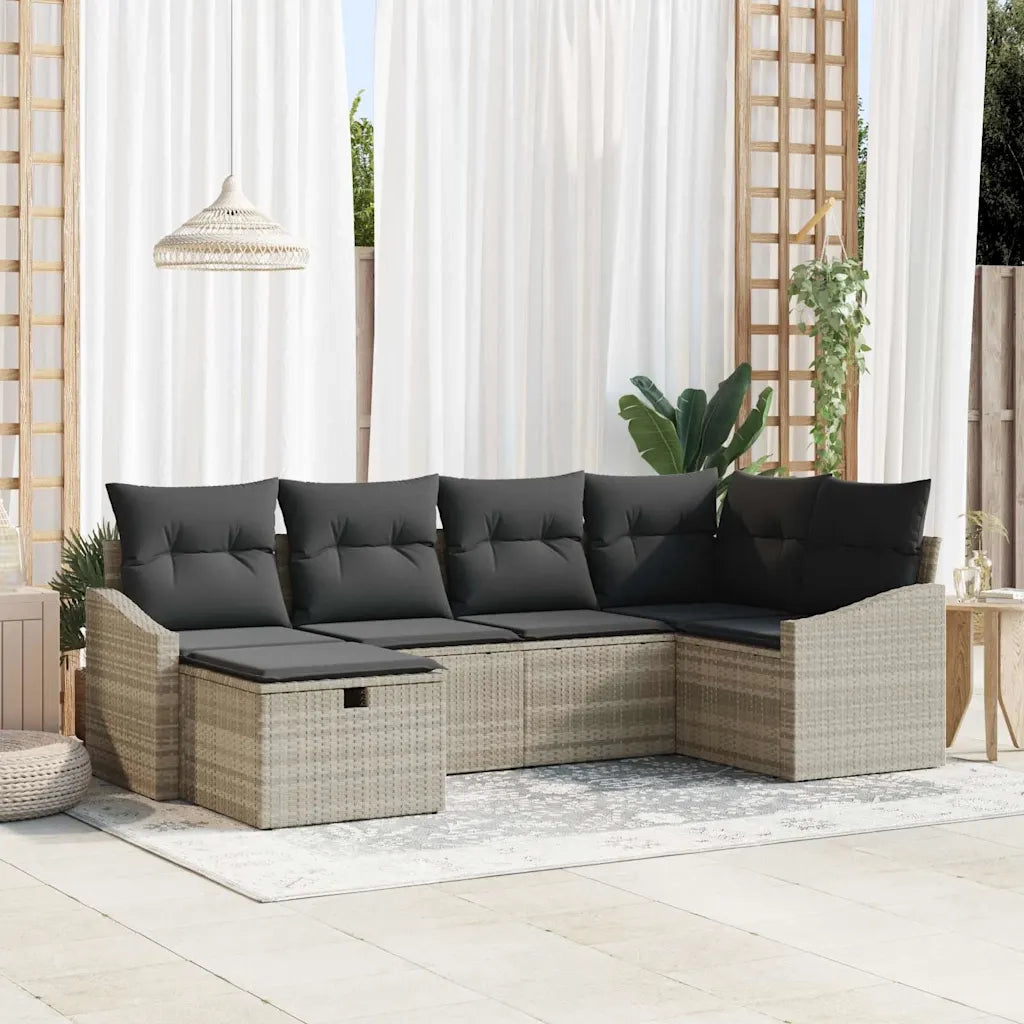 Set di divani con cuscino 6 pcs polyrattan