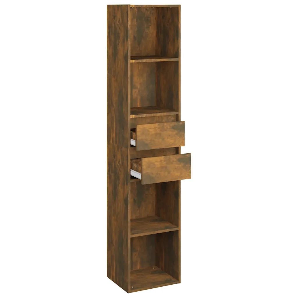 Libreria-Scaffale per Libri-Mobile di Stoccaggio Rovere Fumo 36x30x171 cm in Legno Multistrato