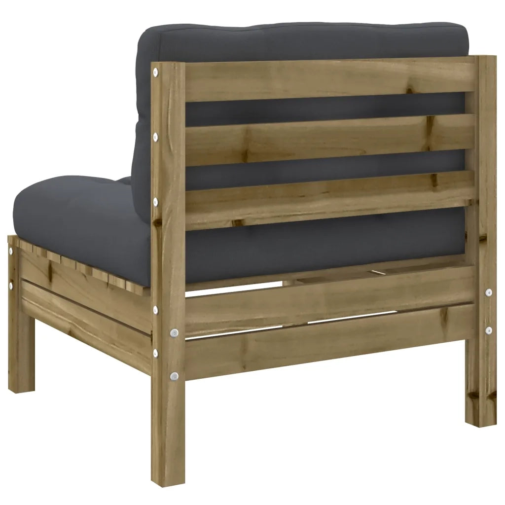 Set Divani da Giardino 6pz con Cuscini Legno Impregnato di Pino