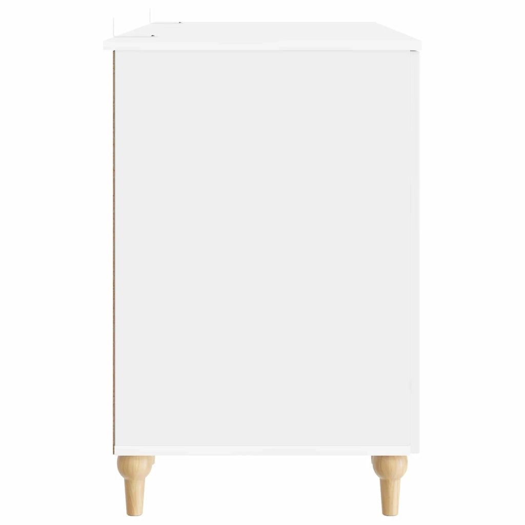 Scrivania Bianco Lucido 142,5 x 50 x 75 cm Legno ingegnerizzato 3414580
