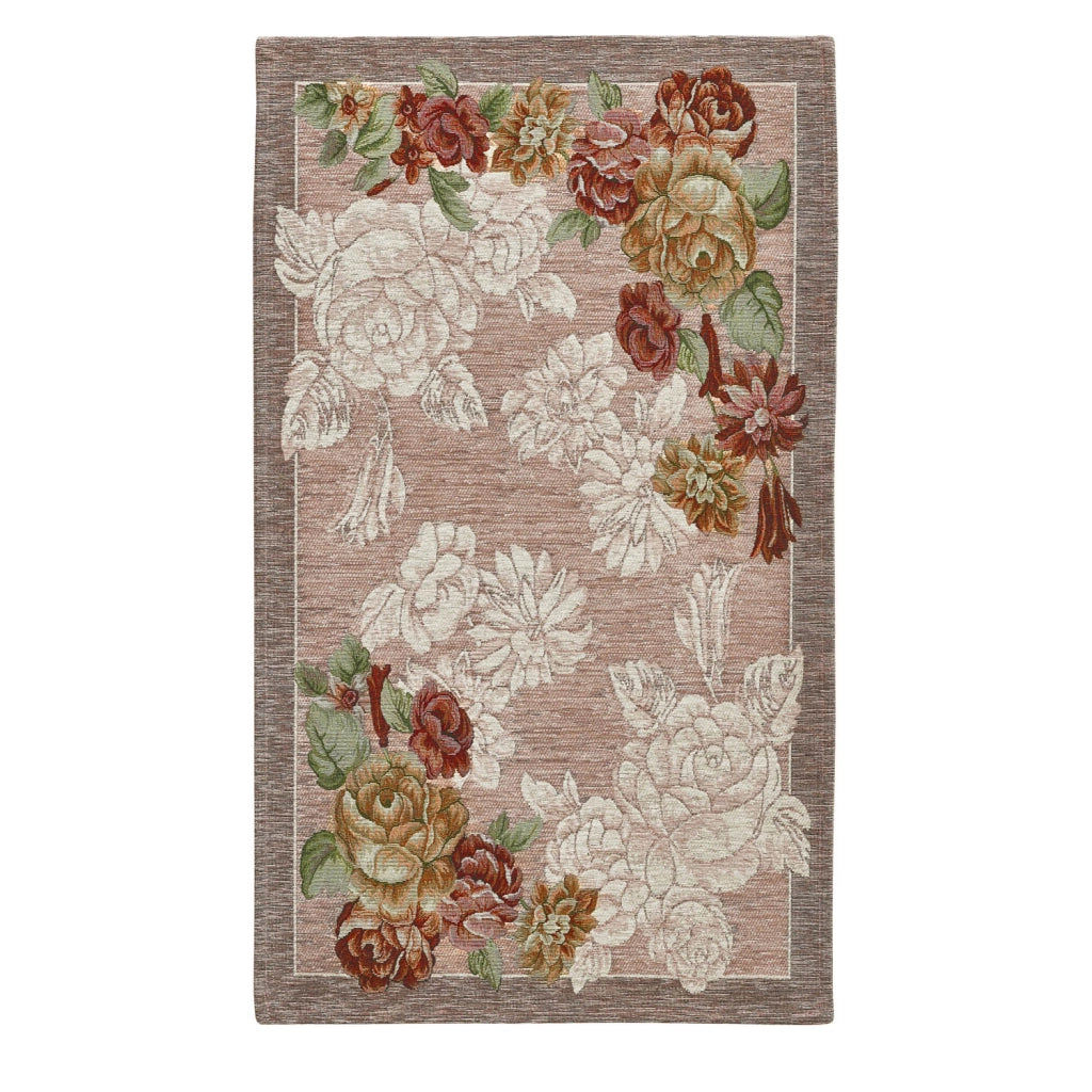 Tappeto floreale BLOOM CIPRIA cm.140x200 disegno moderno con fiori, multiuso lavabile antiscivolo