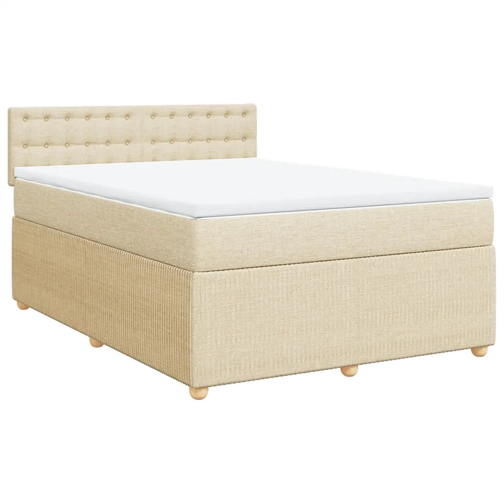 Giroletto a Molle con Materasso Crema 140x19 cm in Tessuto 3289770