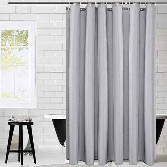 Douchegordino Acquaproprio, Douchegordino per Bagno con 8 anelli di douchegordino, Lavabile Stile elegante e idrorepellente cabina doccia per tende da bagno (180 x 180 cm, Grigio)