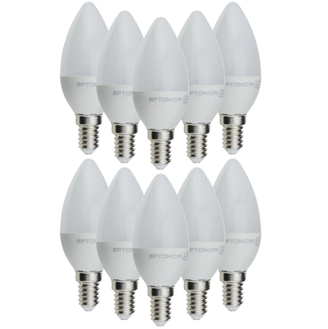 Lampadina led candela e14 8 watt resa 60w risparmio energetico 2700k pezzi 10