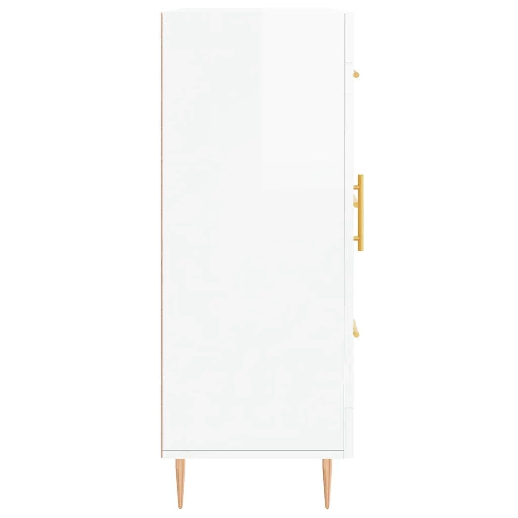 Credenza-Buffet-Armadio da cucina 69,5x34x90 cm in Legno Multistrato Bianco Lucido 460396