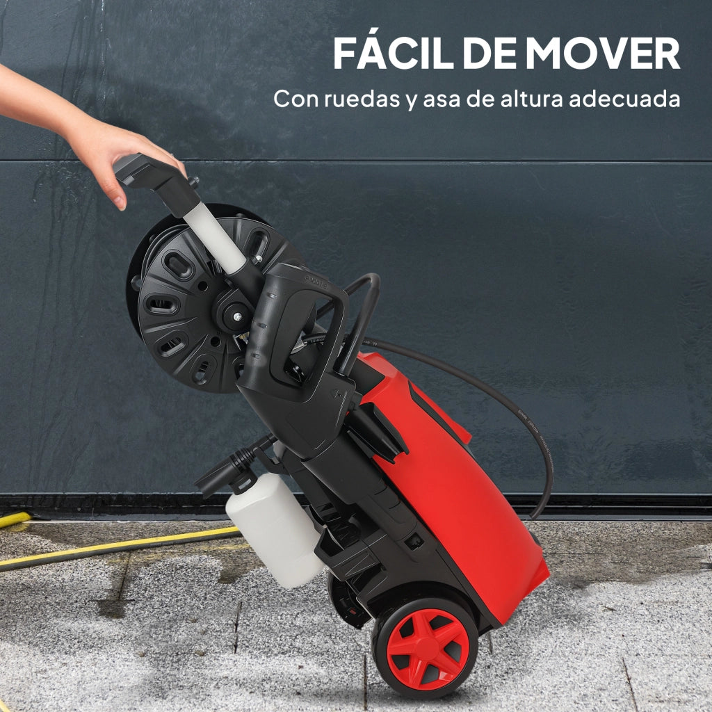 Pulitrice ad Alta Pressione 1800W con Accessori ¨C zephmum ¨C 30x27.5x76 cm Rosso Nero