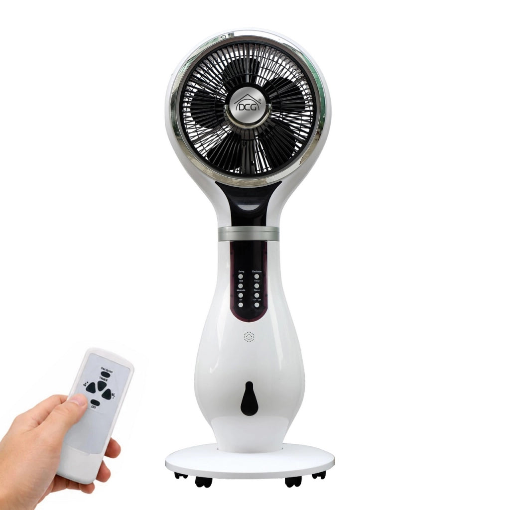 Ventilatore Nebulizzatore con Ruote Combinato Umidificatore Ioni Anti Zanzare 40x40x110cm