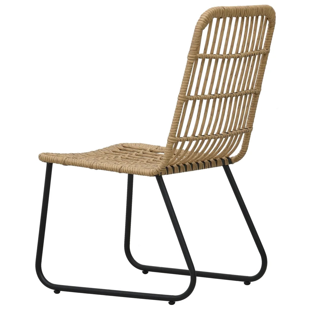 Set da Pranzo da Giardino 5 pz in Polyrattan e Vetro