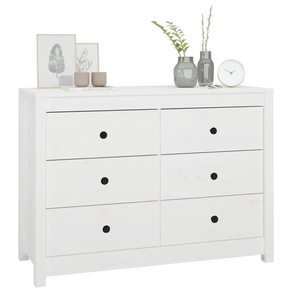 Armadietto Bianco 100x40x72 cm in Legno Massello di Pino 821765