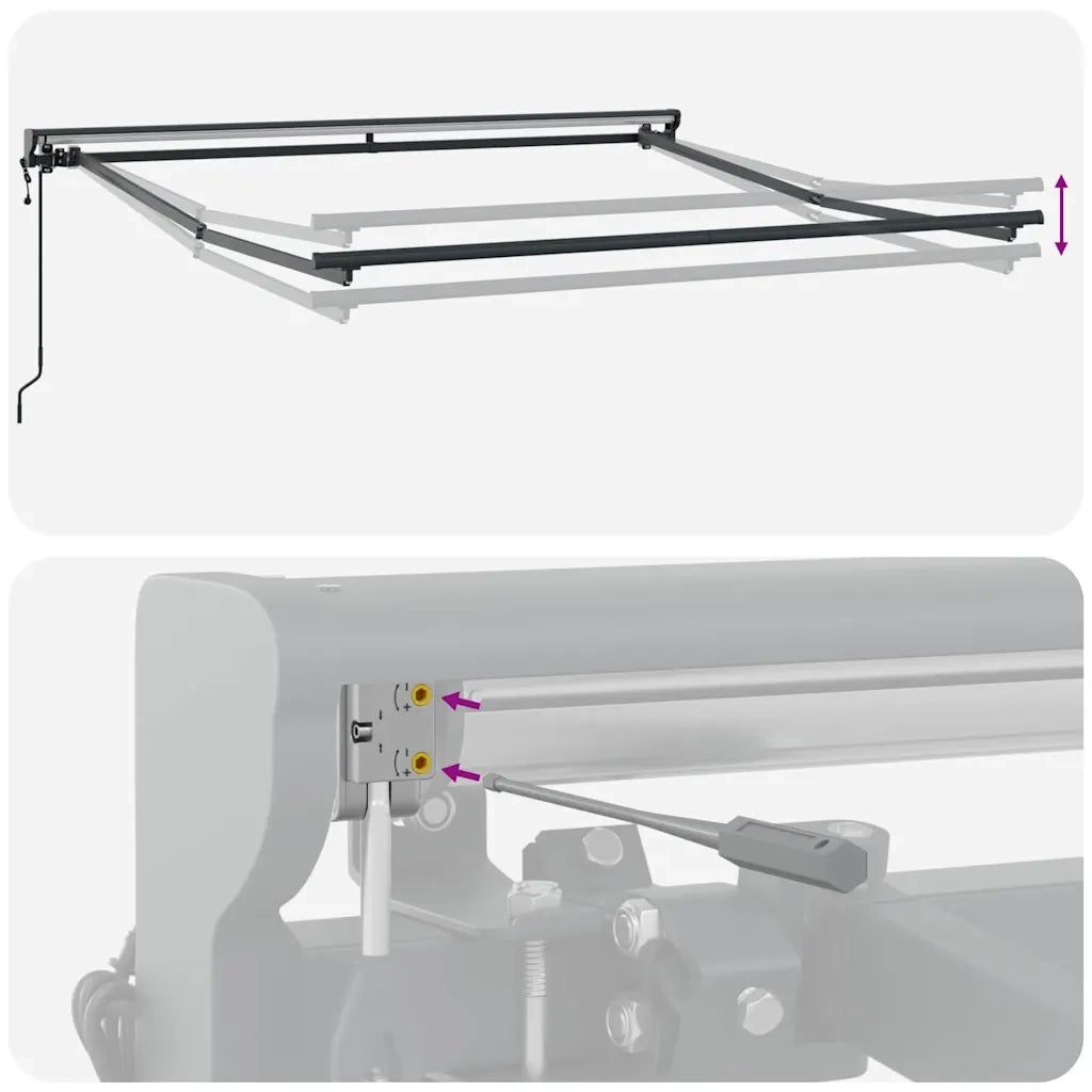 Struttura della tenda Regolabile Antracite 3 x 2,5 m Acciaio 42002535