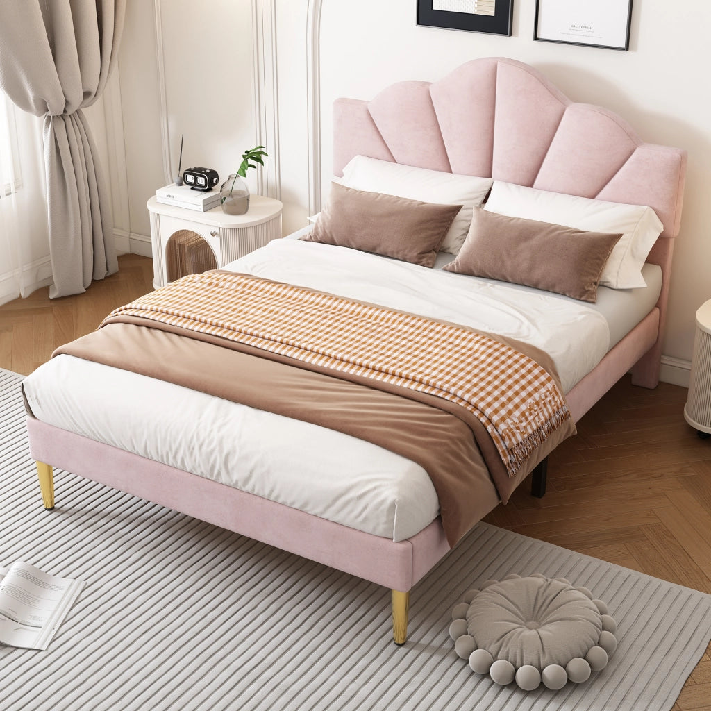 letto imbottito velluto rosa 140 x 190 cm
