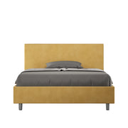 BS COM Letto una piazza e mezza con rete imbottito 130x190 microfibra ocra