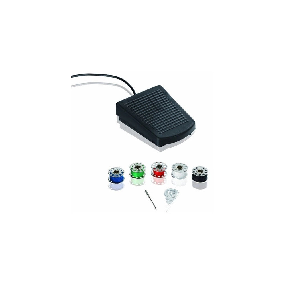 Trade Shop - Mini Macchina Da Cucire Cucitrice Portatile 4 In 1 Da Viaggio Con Pedale Ago -
