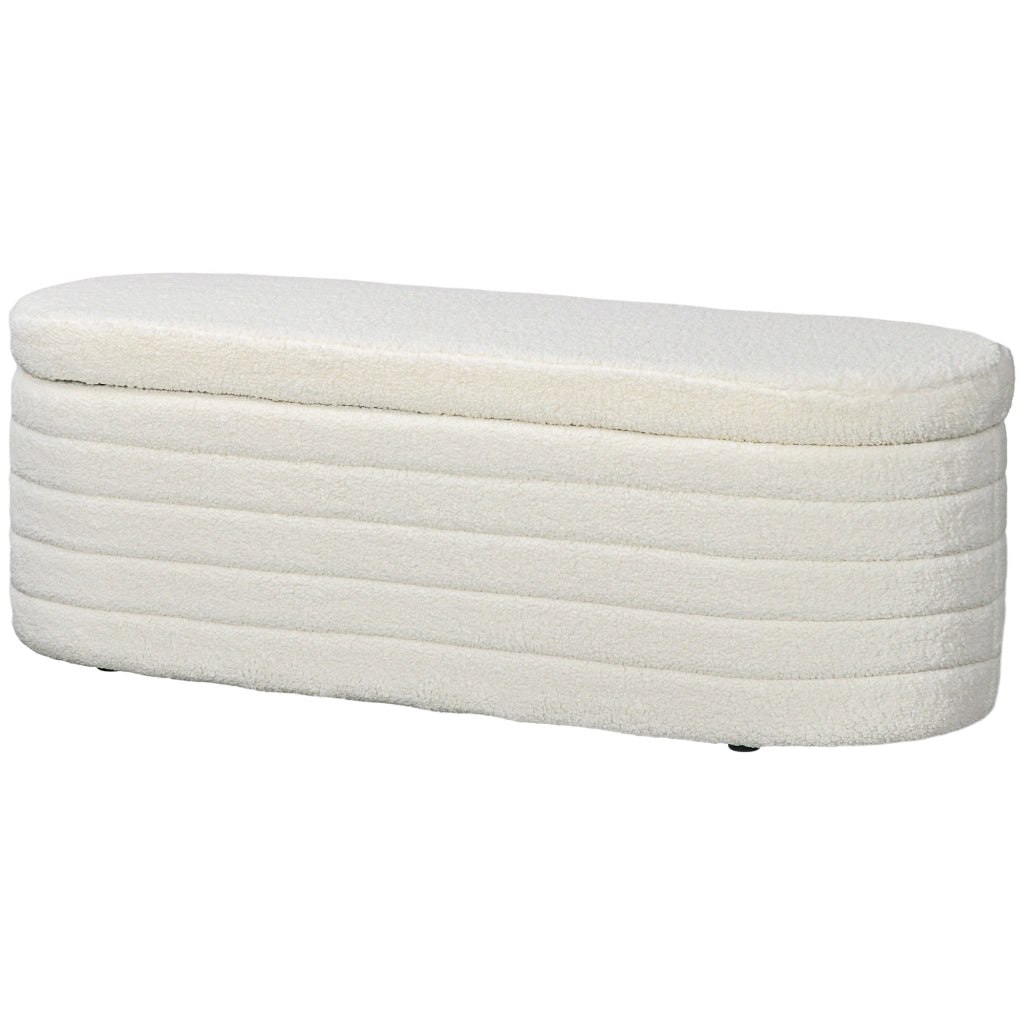 Panca Contenitore Letto in Tessuto ¨C zephmum ¨C 116x41x40.5cm Crema