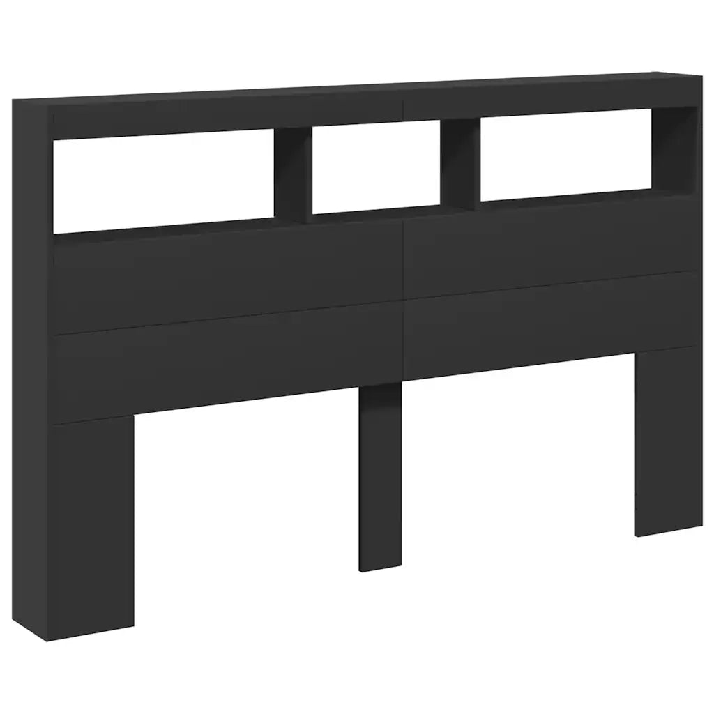 Testiera | Testata con Contenitore a LED Nera 160x17x102 cm