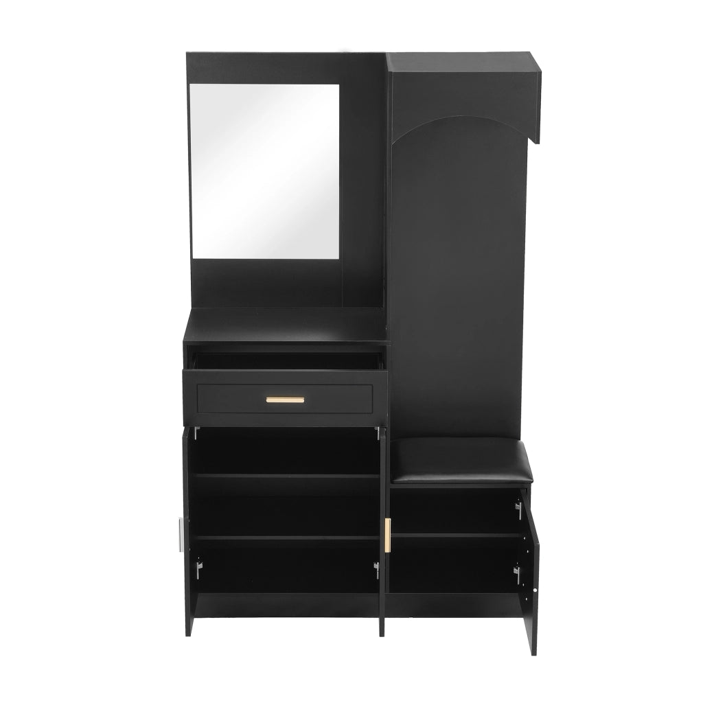 Armadio Ingresso con Specchio e Scarpiera ¨C MINIMAL ¨C Bianco, Legno