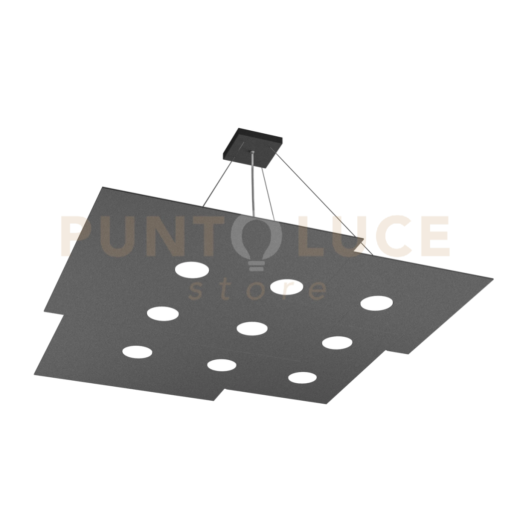 PLATE SOSPENSIONE 9 LUCI ATTACCO GX53 GRIGIO ANTRACITE