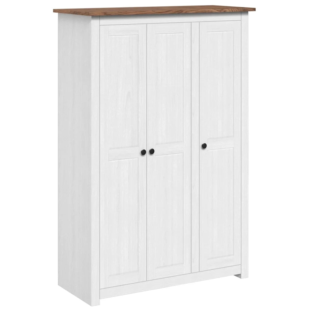 Armadio a 3 Ante Bianco 118x50x171,5cm in Pino Panama Range CFW2236704