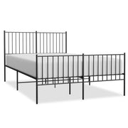 Letto matrimoniale | Letto per adulti | Giroletto con Testiera e Pediera Metallo Nero 140x190 cm
