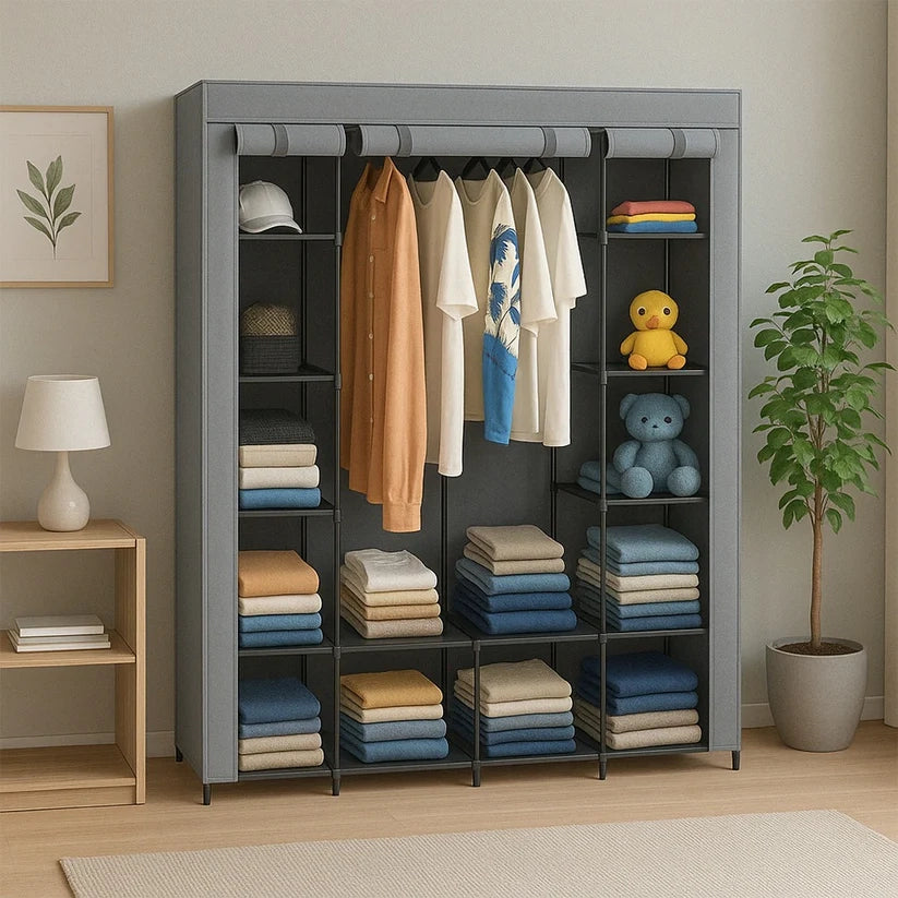 Armadio Nero 170x45x170 cm Ideale per Camera da Letto