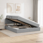 Letto con contenitore LED e materasso Grigio Chiaro 3459123