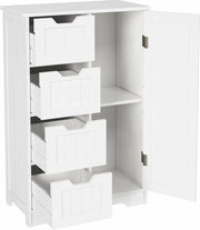 Cassa da Bagno - Cassetto Bianco - Blocco Porta - Unità di Stoccaggio Indipendente - 4 Porte di Carico + Deposito della Porta