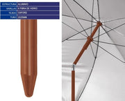 Ombrellone da spiaggia Ø 180 a 240 cm in alluminio con frange e SPF 50+ in Blu 200 cm stile boemo