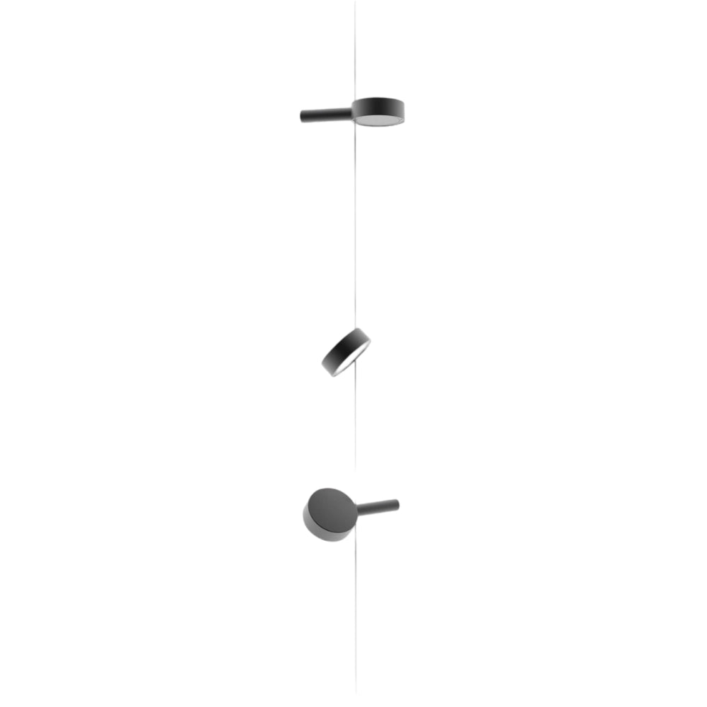 Zafferano Super O Lampada a led sospesa Nera ricaricabile e dimmerabile - 3 Modulo Luce