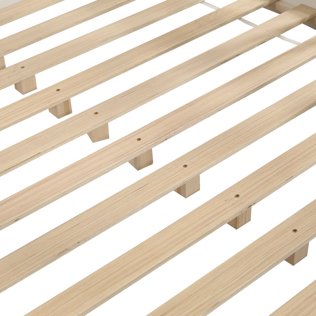 DESMIU Lit enfant 140 × 200 cm avec rangement, fenêtres décoratives, sans matelas, en bois massif et MDF, blanc