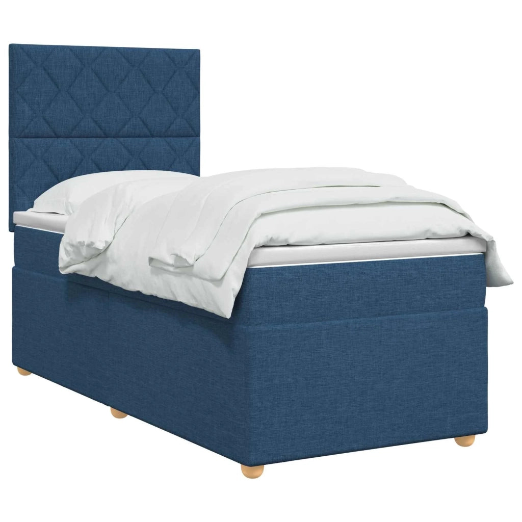 Letto box spring con materasso Blu 90 x 190 cm Tessuto 3455251