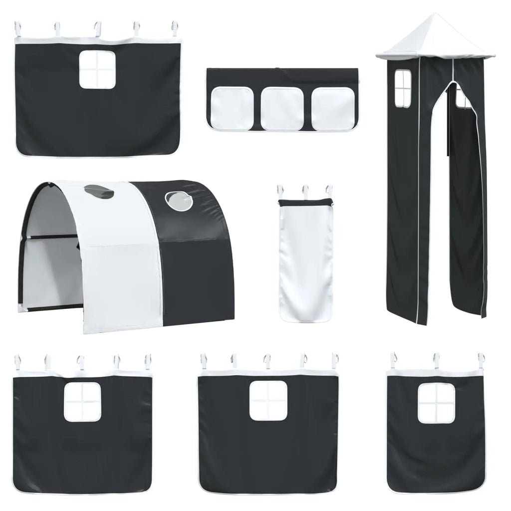 Struttura del letto loft per bambini Bianco e Nero 100 x 200 cm 42020897