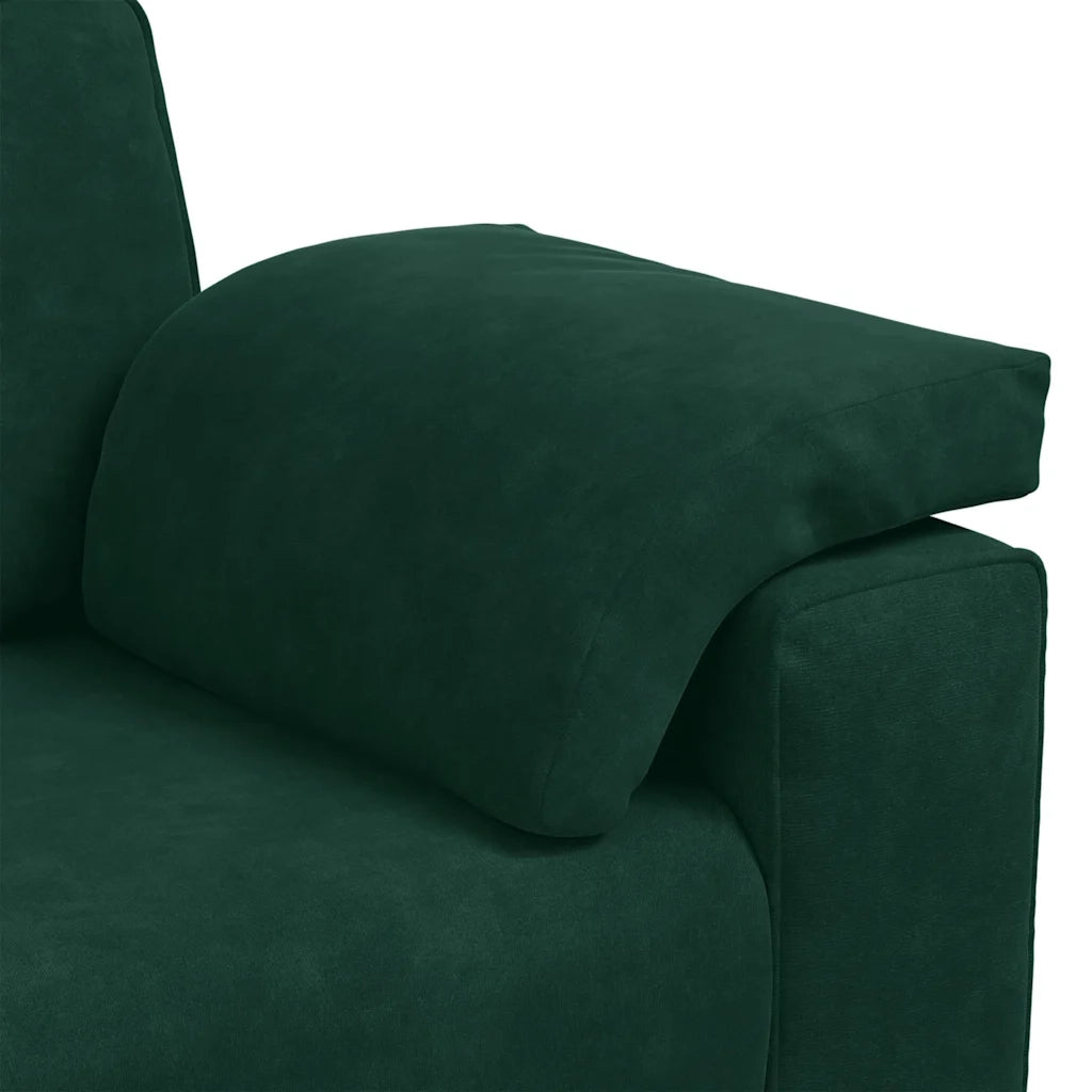 Divano a 3 Posti Verde Scuro 220x77x82 cm in Velluto 4105279