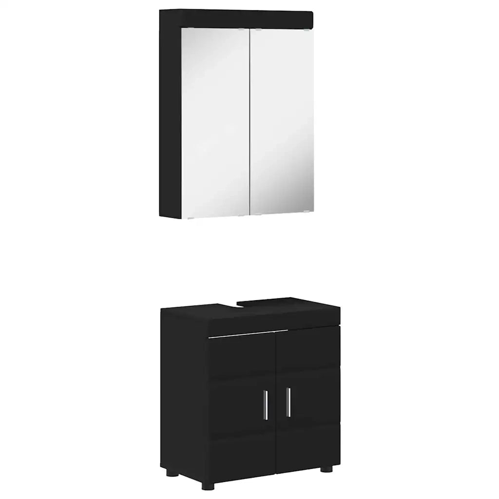 Set di mobili per il bagno TULUM 2 pcs Nero 60 x 34 x 63 cm 3398015